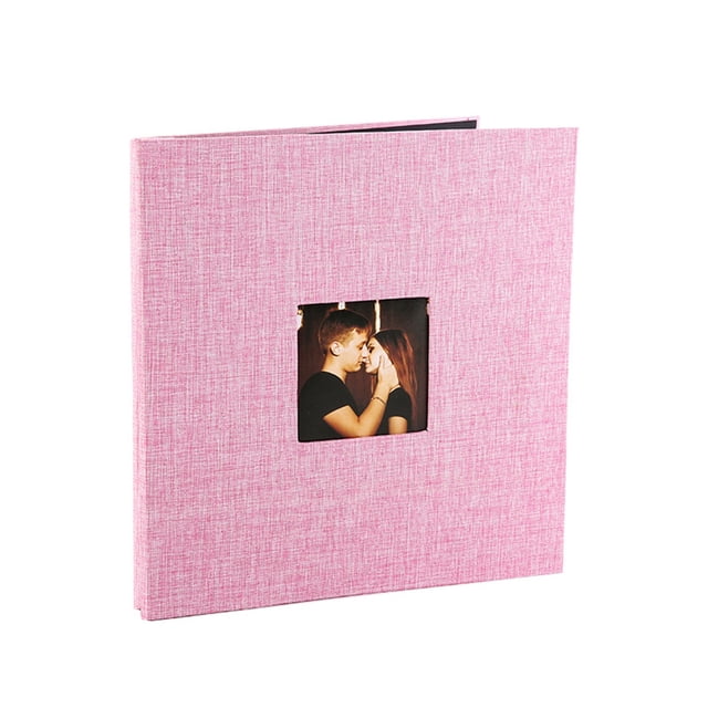 Bookk Self Photo Album With Linen Cover And Window Design For Memories Scrapbooking Wedding Family Travel