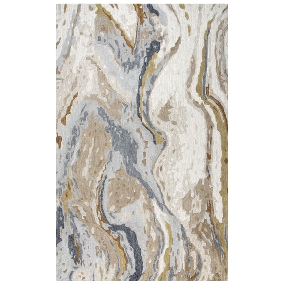 Alora Decor Flare 8' x 10' Beige/Blue/Grey/Taupe/Gold Hand-Tufted Area Rug