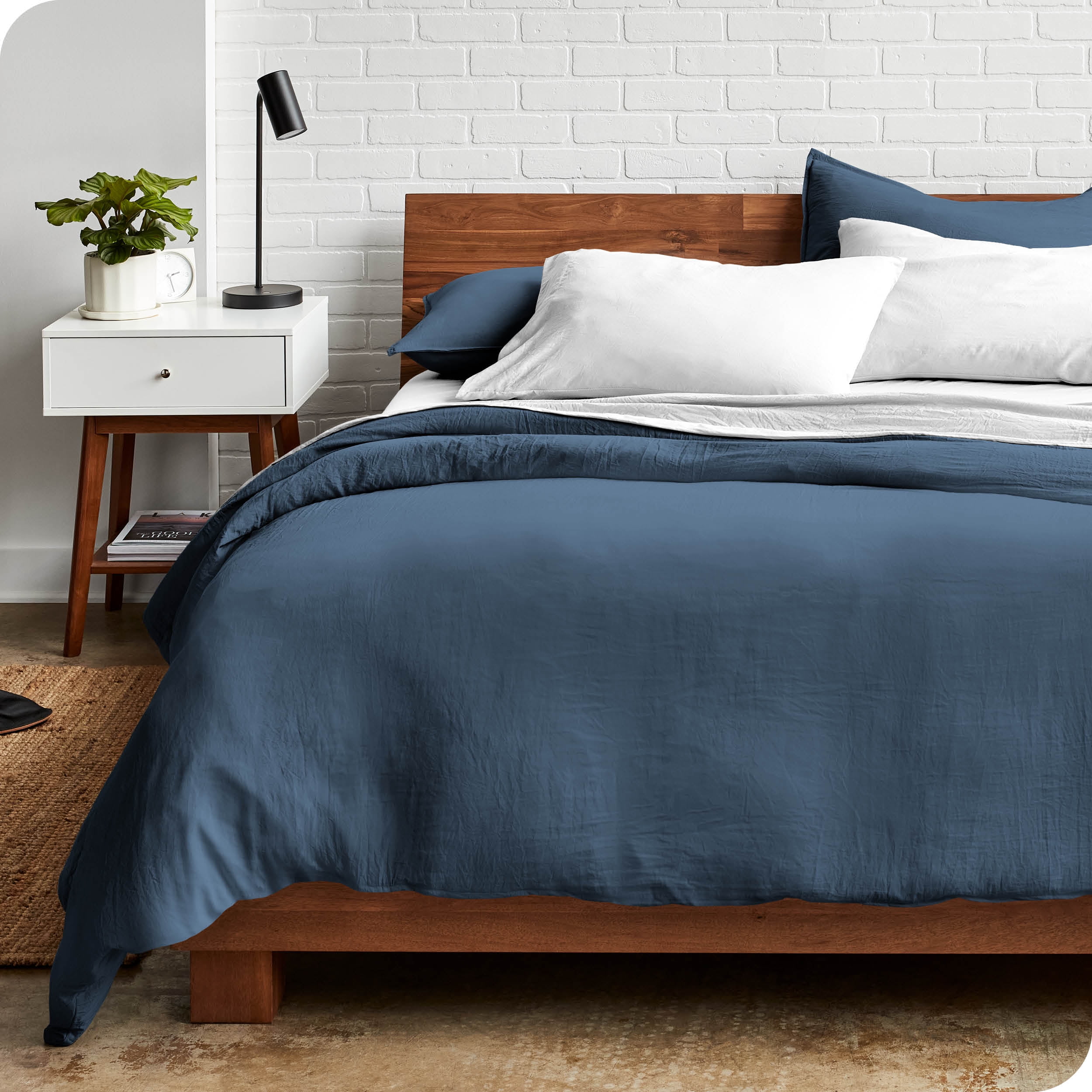 Bare Home Sandwashed Microfiber Duvet Cover & Sham Set, Twin/Twin XL, Bering Sea, 2-Pieces