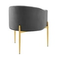 thumbnail image 3 of Modway Fauteuil d'Appoint en Velours de Performance Capitonné Savour, Gris, 3 of 7