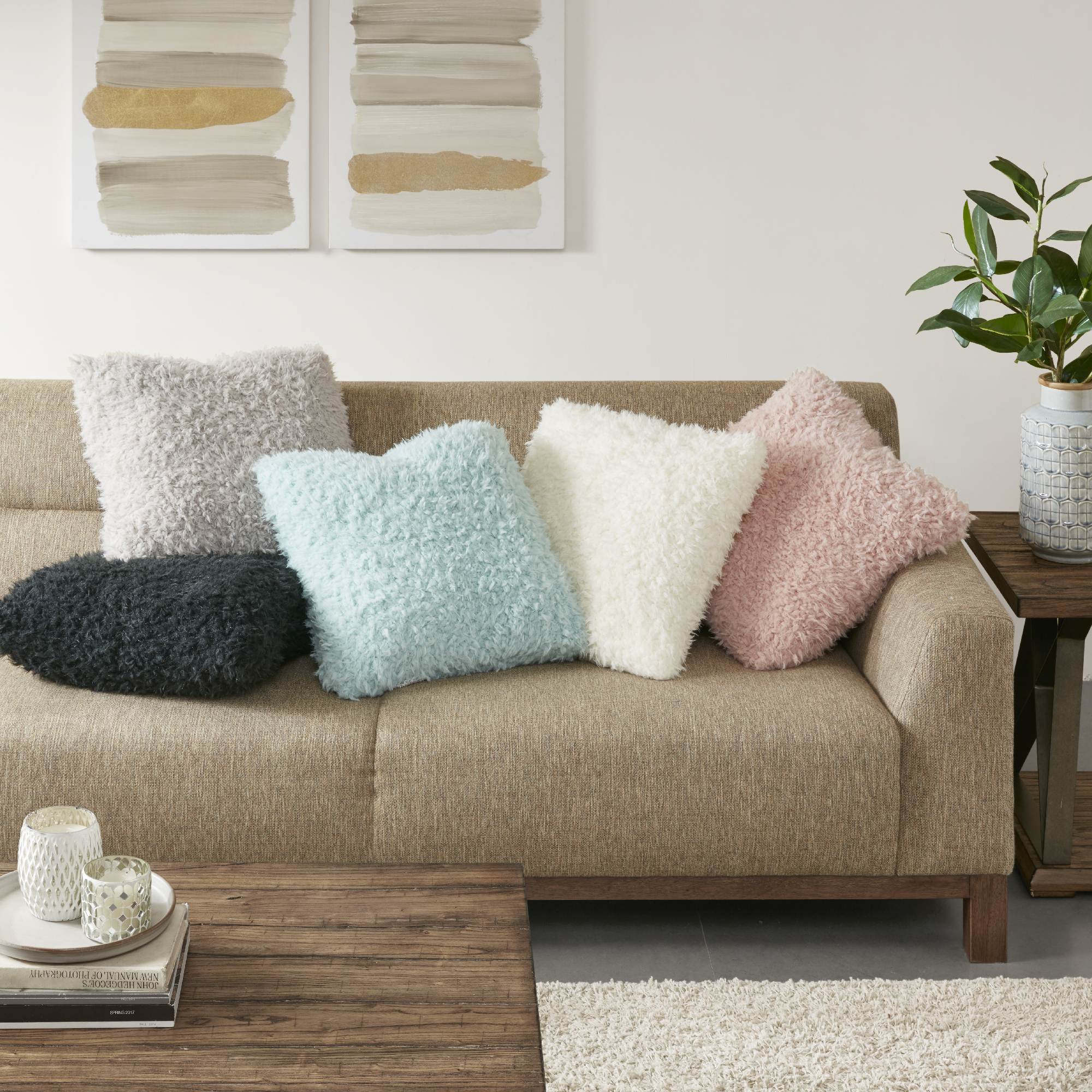 Home Essence Zoe Ultra Soft Mohair Decorative Pillow