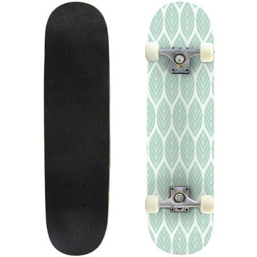 Geometric leaves vector seamless pattern Abstract vector texture Outdoor Skateboard Longboards 31"x8" Pro Complete Skate Board Cruiser