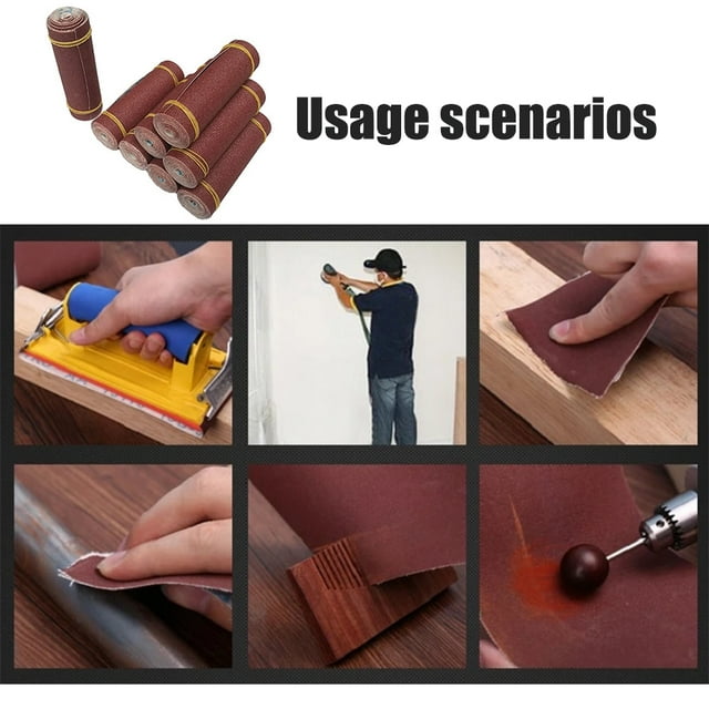 1 rollo de papel de lija de grano 60 de 100 mm x 1000 mm para pulir herramientas de esmerilado, herramientas abrasivas para trabajar el metal, Dremel y madera