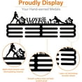 thumbnail image 6 of Fashion Iron Medal Hanger Holder Display Wall Rack 3 Line with Screws Word I LOVE VOLLEYBALL Electrophoresis Black 150x400mm, 6 of 9