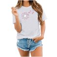 thumbnail image 2 of Herrnalise Valentines Day Shirts For Women Crewneck Pink Slim Fitted Short Sleeve T-Shirt Stretchy Bodycon Heart Prints Tee Tops Valentines Day Gifts For Her, 2 of 6
