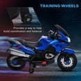 thumbnail image 4 of Aosom 12V Kids Electric Motorcycle with Training Wheels, Battery Power Motorbike for Kids Ages 3-8 Years Old, High-Traction at 3.7 Mph Top Speed, with Light Music, Blue, 4 of 9