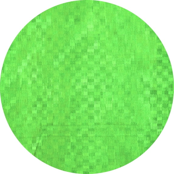 Ahgly Company Indoor Round Abstract Green Contemporary Area Rugs, 7' Round