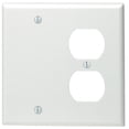 thumbnail image 1 of White Double Gang Combo Blank & Duplex Wallplate, 1 of 1
