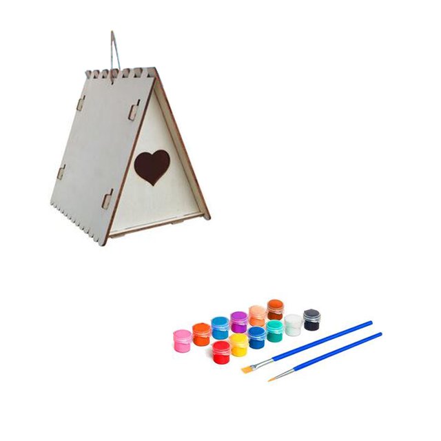 Meiiso Diy Paintable Bird House Kit Sale Clearance 2024! Graffiti Kit Gardening Decoration Stools, 7.02*7.02*0.39In