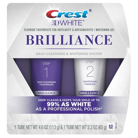 Crest 3D White Brilliance Daily Cleansing Toothpaste and Whitening Gel System (Choose Size)