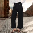 thumbnail image 6 of Pxkloy High Waisted Denim Jeans for Women Butt Lifting Flared Wide Leg Trousers Casual Relaxed Fit Long Pants 2025 Black,M, 6 of 8