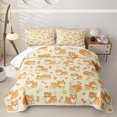 thumbnail image 2 of Manfei Cute Dalmatian Corgi Twin Quilt Set, Spring Tulip Flower Twin Coverlet Set, Cream, 2-Piece, 1 Bedspread and 1 Pillowcase, 2 of 7