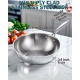 thumbnail image 2 of Cooks Standard Multi-Ply Clad Stainless Steel Wok Stir Fry Pan, 10.5 inch Induction Wok with Lid, Flat Bottom Wok, Silver, 2 of 7