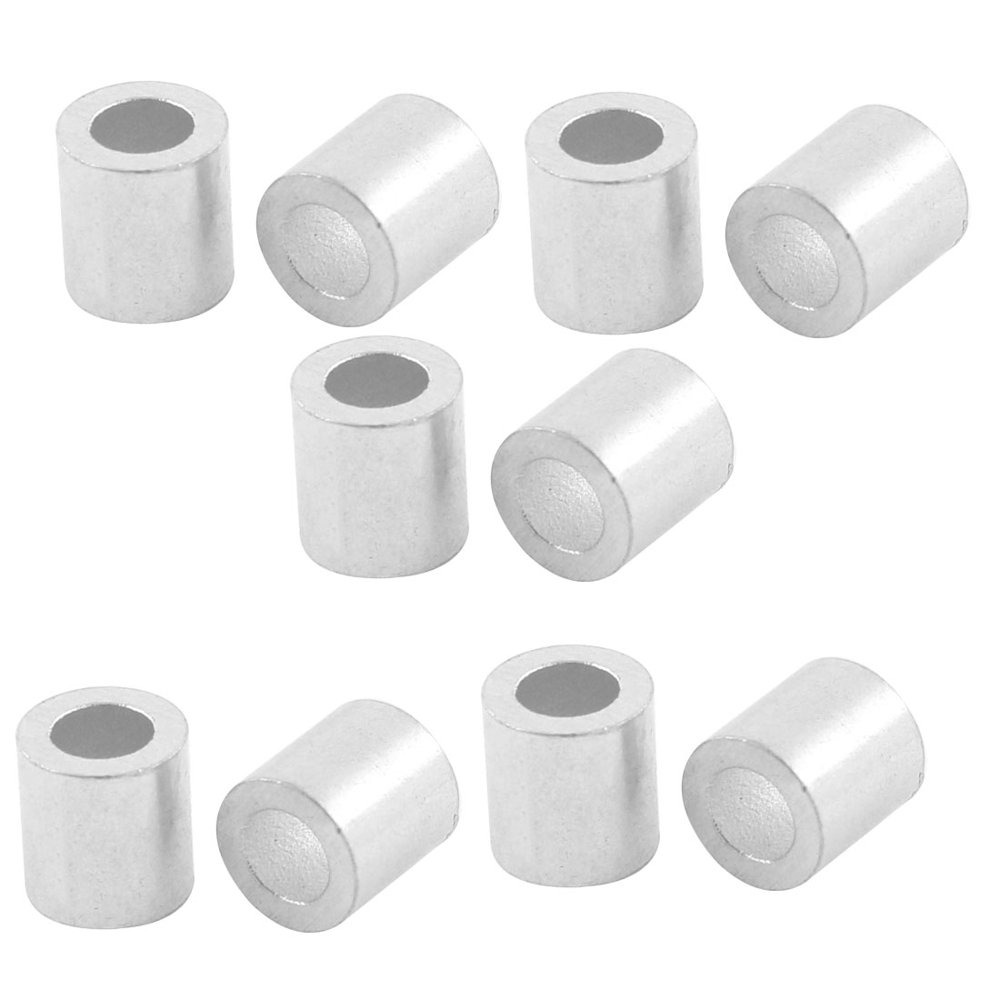 10pcs Aluminum Cable Stops Sleeves for 4mm Wire Rope Swage Clip