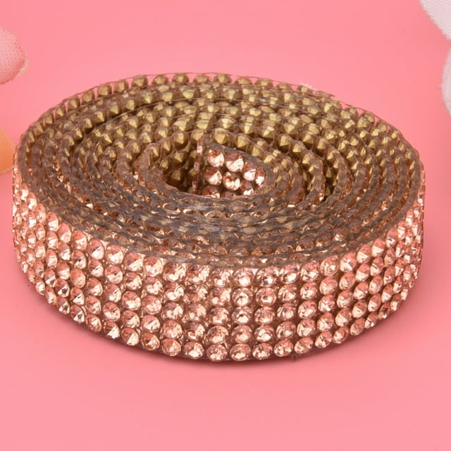 LHCER 5 Rows 1m Rhinestone Trim Ribbon Hot-Fix Crystal Chain Trim Garment Accessories Decoration,Rhinestone Ribbon,Rhinestone Chain