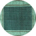 thumbnail image 1 of Ahgly Company Indoor Round Persian Turquoise Blue Traditional Area Rugs, 3' Round, 1 of 4