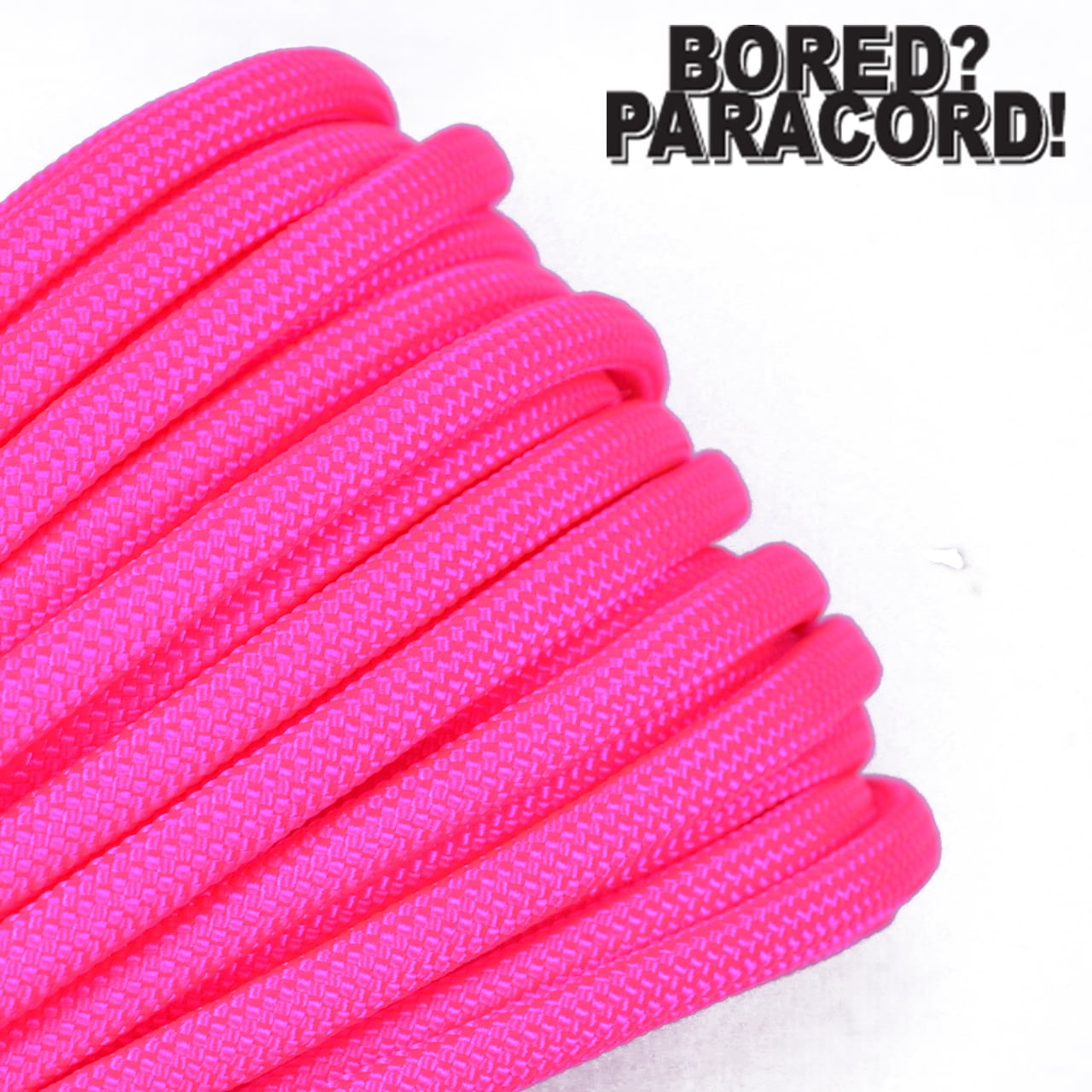 100 Feet 25 Neon Pink Diamonds 100 Hanks of Parachute 550 Cord Type III 7 Strand Paracord 50 10 Bored Paracord