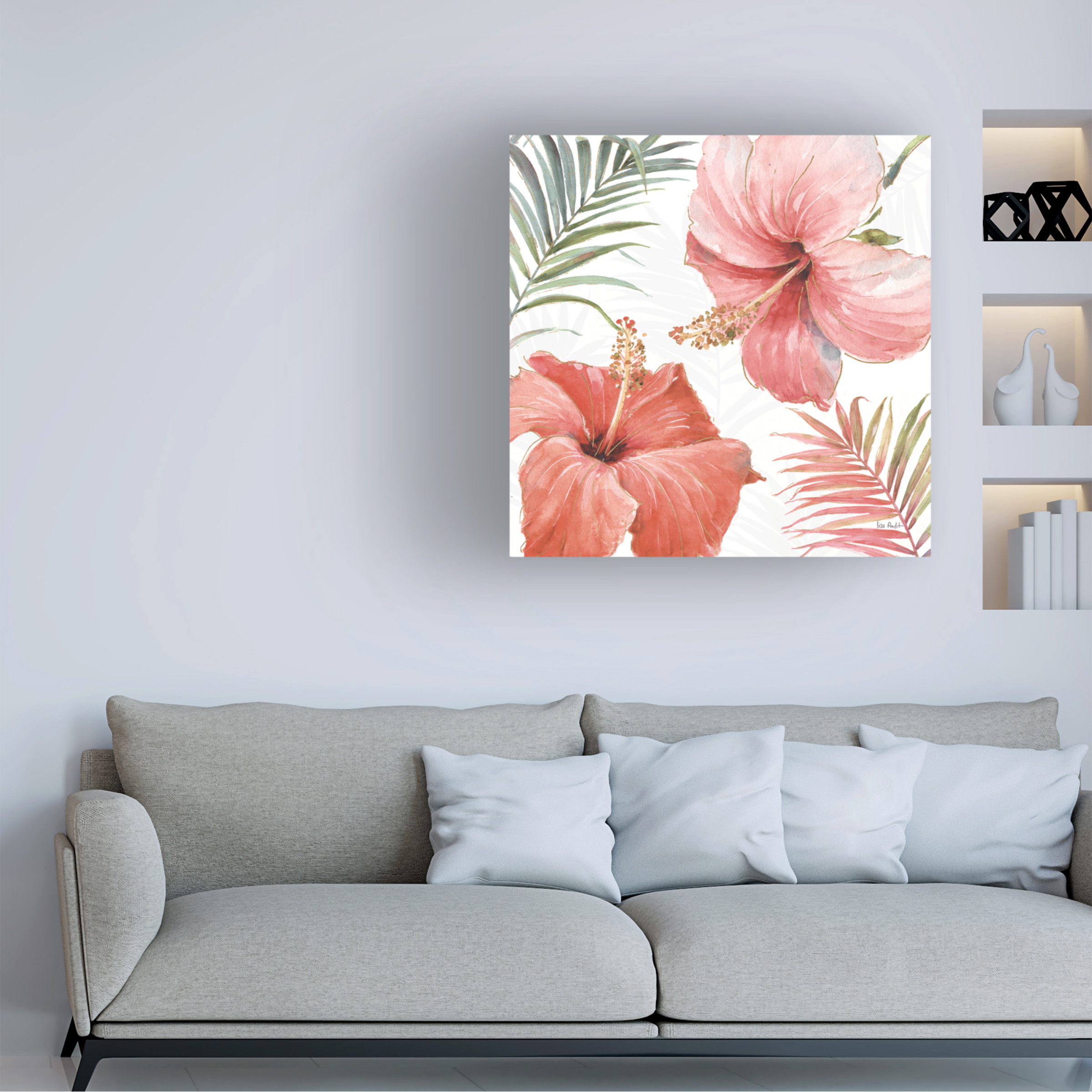 Trademark Fine Art Lisa Audit Tropical Blush III Canvas Wall Art - 35x35