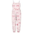 thumbnail image 6 of Kids Girls Sleeveless Bow Print Harem Jumpsuit Soft Stretchy Easter Spring Summer Outfits Pink Kids Girls Clothes 1-6 Years,Size 1 T, 6 of 6