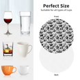 thumbnail image 6 of Honeii Black White Halloween print Leather Coaster Set of 4, ideal for safeguarding your furniture from drinks spills and effortless cleanup-Round Shape, 6 of 6