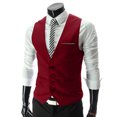 thumbnail image 2 of Joernso Suit Vest Sleeveless Pockets Simple Solid Color Men Formal Business Vest Workwear, 2 of 8