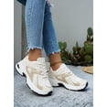thumbnail image 3 of Women’s Outdoor Athletic Soft Leather Sneakers, Breathable Mesh Design for Running Sports, Height-Enhancing Thick Sole, Modern Casual Style, Perfect for Seasons, 3 of 5