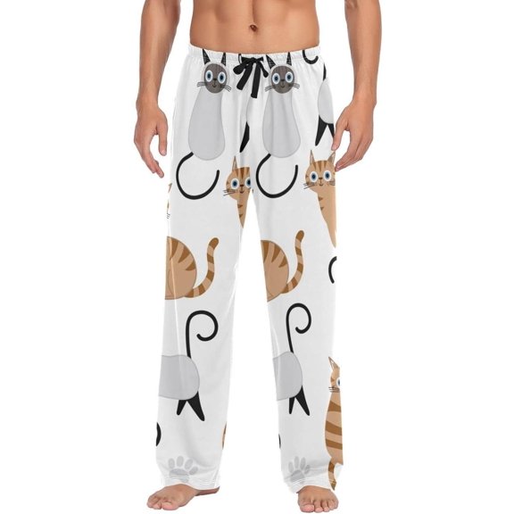 GZHJMY Cute Cats Pajama Pants For Men, Men's Separate Bottoms, Lounge Pants with Pockets, Christmas New Year Birthday Gifts, Medium, Christmas New Year Birthday Gifts, Medium