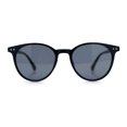thumbnail image 3 of Classic Hipster Thin Plastic Horn Rim Normcore Round Fashion Sunglasses All Black, 3 of 8
