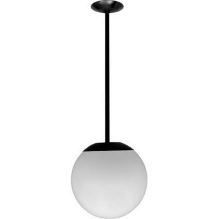 

13 in. 120 V 26 watts Ceiling Globe Fixture 18 in. Drop with S26-GU-24 Flourescent Lamp Black