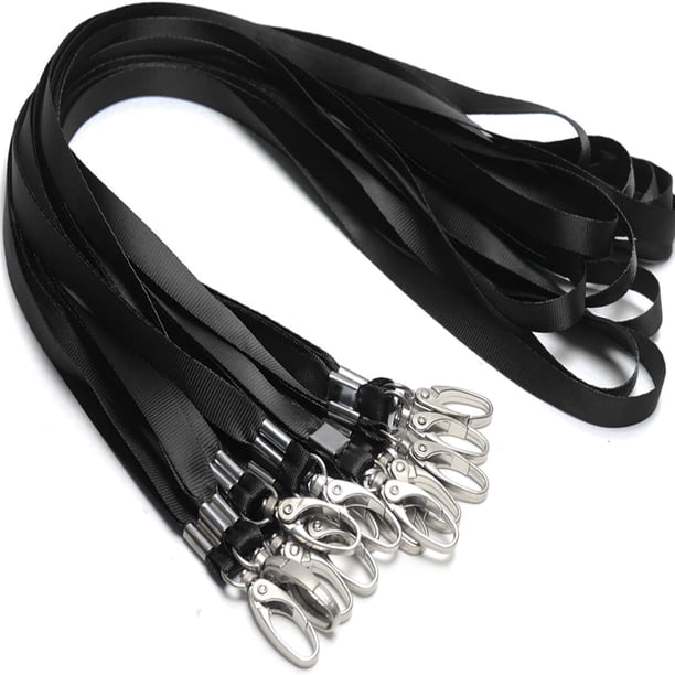 Lanyards Antspirit, paquete de 50 unidades, para tarjetas de identificación, color negro