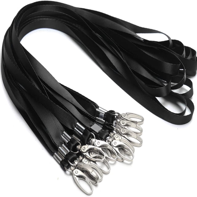 Lanyards Antspirit, paquete de 50 unidades, para tarjetas de identificación, color negro