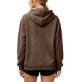 thumbnail image 5 of Pet Pouch Hoodie For Women, Front Zip Drop Shoulder Pullover Sweatshirt, Pet Carrier Sweater For Small Dogs & Cat, Coffee, XXXL, 5 of 9