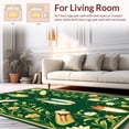 thumbnail image 2 of ODIKA 3'x5' Machine Washable Non-Slip Area Rug, Entomology Archive With Decorative Floral Framework High Traffic Rug, Green, 280008, 2 of 7