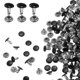thumbnail image 1 of Uxcell 100 juegos de remaches de cuero de doble tapa 6x6mm para cinturones de tela y decoración, negro, 1 of 7