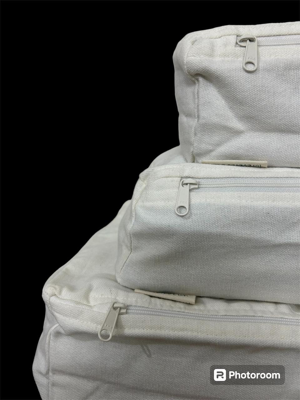 Forever Cotton Canvas Packing Cubes, Travel Cubes, Clothing Storage, Luggage Suitcase Organizer, Shoes Travel Bag, Packing Cubes for Travel, Travel Gift (Set of 3 (Small), Gray)