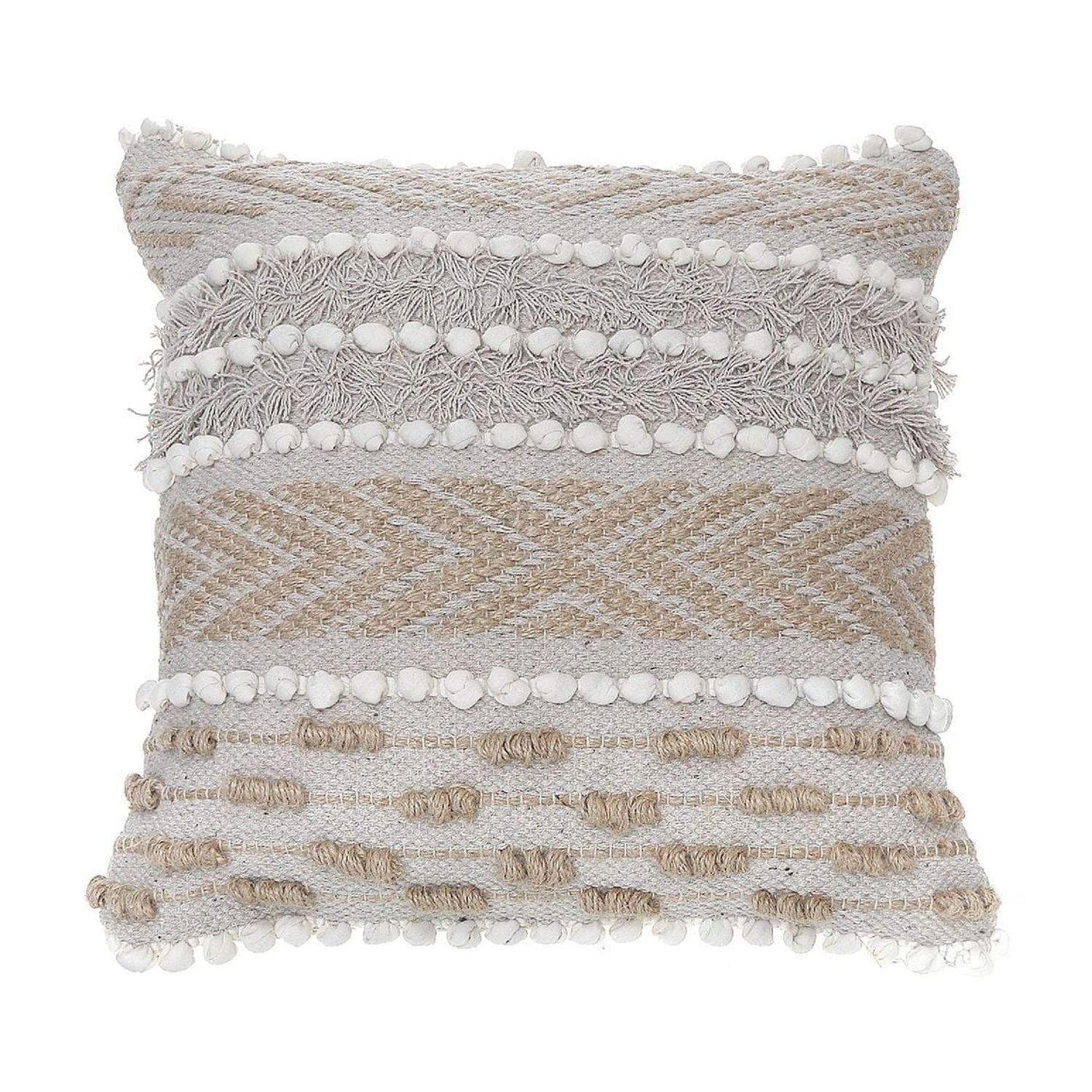 Cotton Jute Arrow Cushion 18 X 18 - Set of 2