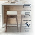 thumbnail image 4 of Bali 25.5" Bohemian Basics Rattan Backless Counter Stool, White Cushion with Dark Brown Woven Frame, 4 of 7
