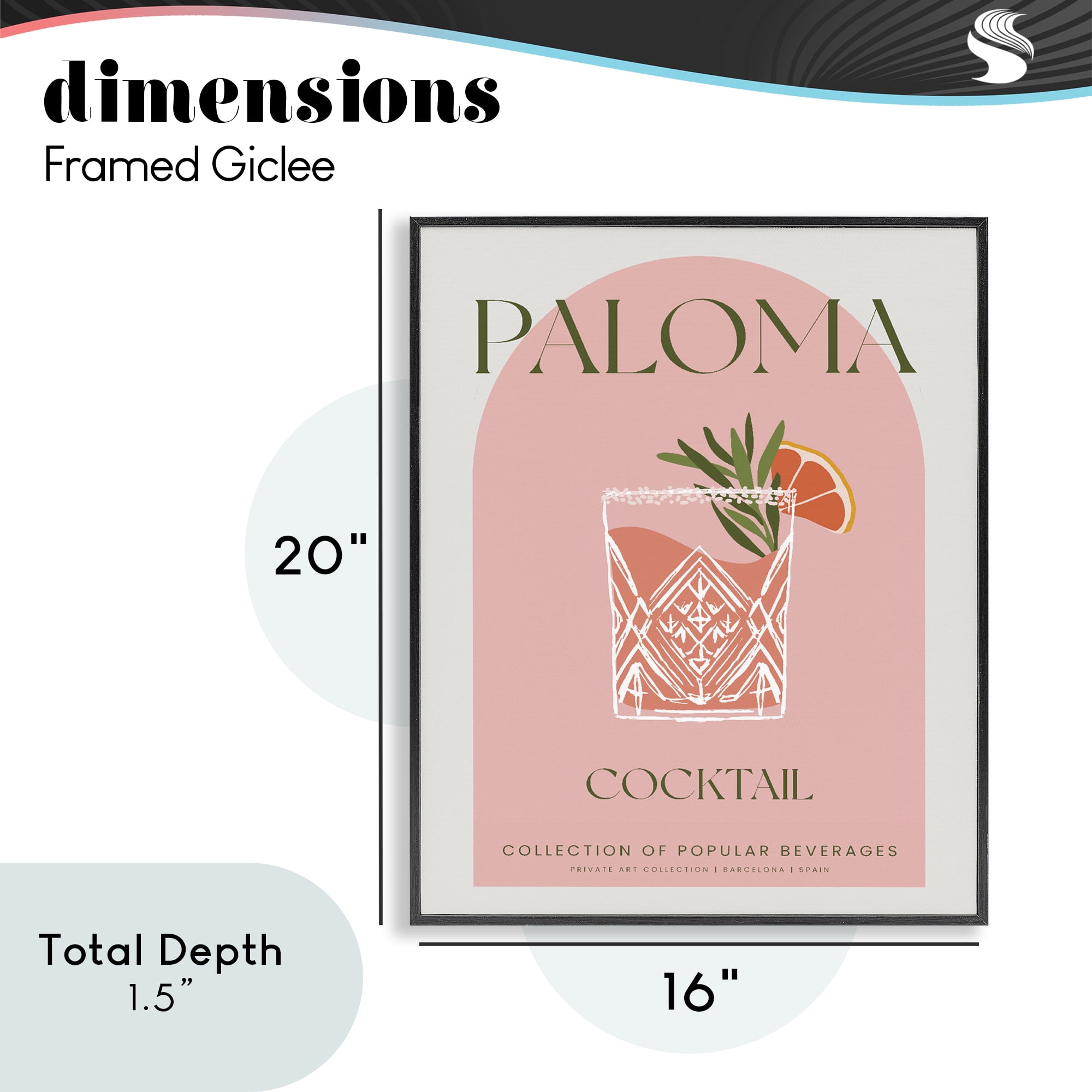 Stylish Retro Paloma Black Framed Giclee Art, design by Lil' Rue
