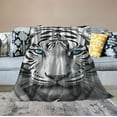 thumbnail image 2 of COMIO Tiger Throw Blanket White Tiger Sherpa Blanket Throw for Kids, Reversible Soft Cozy Blanket Bed Couch Sofa for All Seasons, 2 of 6