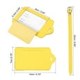 thumbnail image 2 of Uxcell 12x7cm Luggage Tag PU Holders Baggage Label Identifier with Straps Green Blue Yellow 3 Pack, 2 of 7