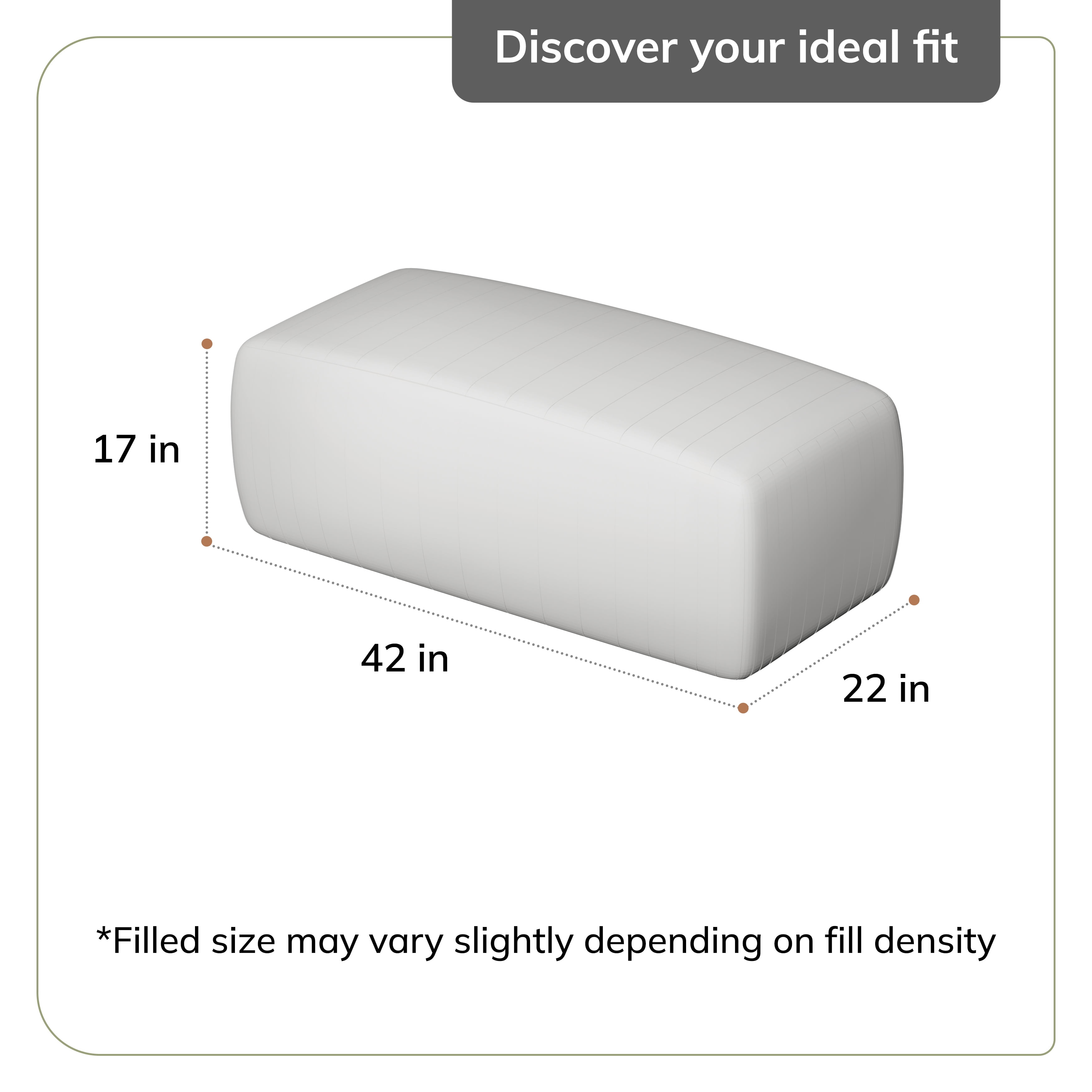 Anji Mountain 100% Handmade & Handcrafted Comfortable Home Décor Bench Pouf Ottoman Footrest For Living Room, Bedroom, Nursery, Kidsroom, Patio Furniture - (42" x 22" x 17" - Gray)