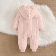 thumbnail image 6 of Toddler Kids Winter Clothes,Cute Warm Solid Color Long Sleeved Zipper Hooded Jumpsuit Rompers,Kids Essentials, 6 of 10