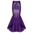 thumbnail image 4 of DPOIS  Women's Shiny Sequins Mermaid Tail Skirt Halloween Costume Purple XXL, 4 of 6