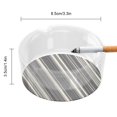 thumbnail image 2 of Round Glass Ashtray 8.5×3.5in Non-Bubble Anti-Rolling Edge Smooth Not Hurt Hands For Living Room Bedroom Work Hotel Office Car Pale Violet Grey Stripe_1, 2 of 8