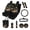 Black - Dragonfly Rose Moon, variant on Rose Butterfly Print Car Front Rear Seat Covers with Steering Wheel Cover Safety Belt Pads Inside Rearview Mirror Cover Trash Bag Cup Coasters Key Chain and Lipstick Keychain