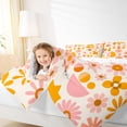 thumbnail image 4 of Feelyou Cartoon Groovy Flower Queen Comforter Set for Kids, Rustic Farmhouse Bedding Sets, Plant Botanical Reversible Bedding Comforter Set, Lightweight Room Decor, 3 Pieces, 4 of 8