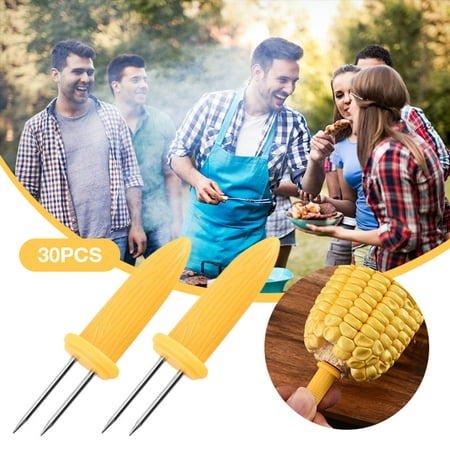 

30 X Stainless Steel Corn Cob Holder Impale The Pins On The Holder To Each Side Of Corn Cob s Ears And Hold Onto The Handles Of The Corn Holders For Eating