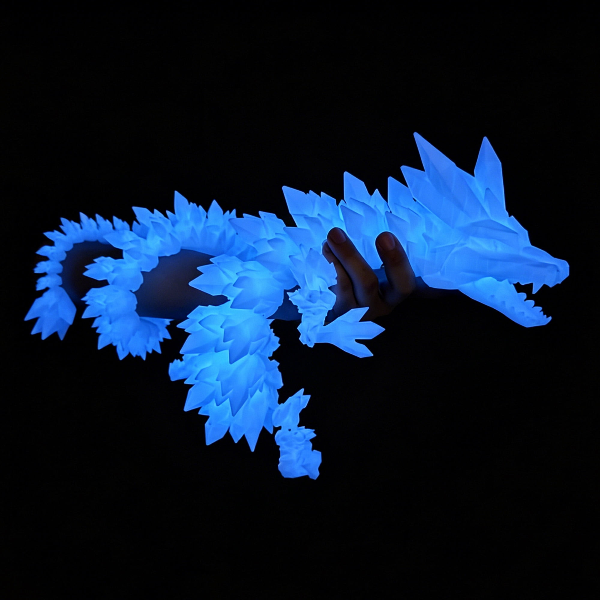 48.82inch 3D Printed Crystal Dragon,Flexible Joint Animal lacertid Figurines,Realistic Eyes, Home Office Decor,Fidget Toy for Adults Teens Boy Festival Gifts