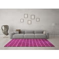 thumbnail image 3 of Ahgly Company Indoor Round Checkered Purple Modern Area Rugs, 4' Round, 3 of 4
