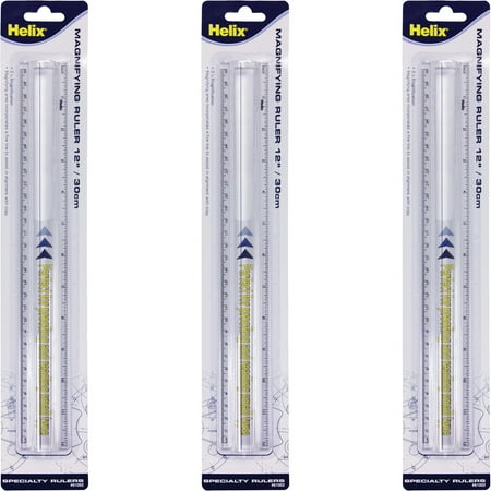 Magnifying Ruler 12"-Clear, Multipack Of 3-